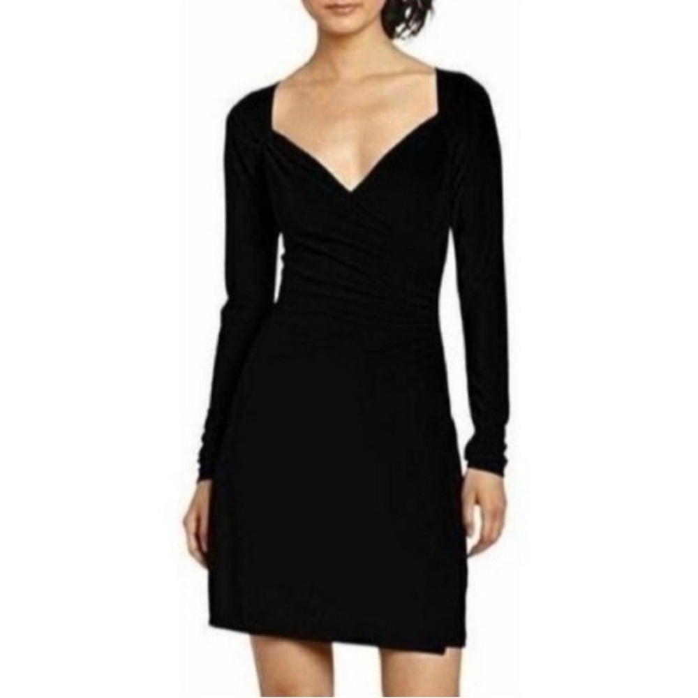 Norma Kamali Black Sweetheart Neck Wrap Dress